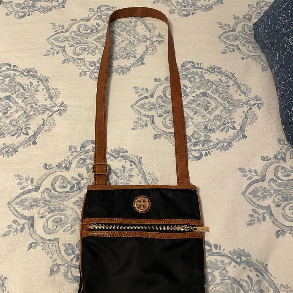 Tory Burch Black and Brown Crossbody Bag